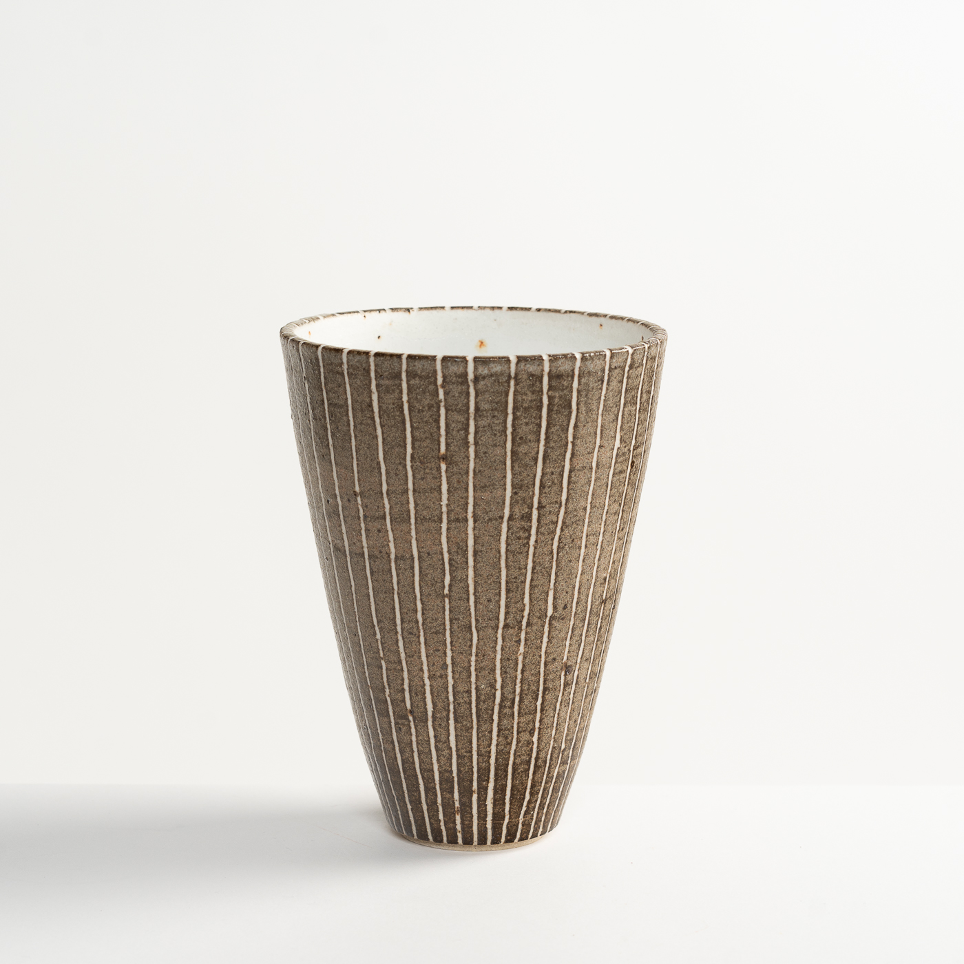 Brown Stripy Conical Vessel AP575Y22