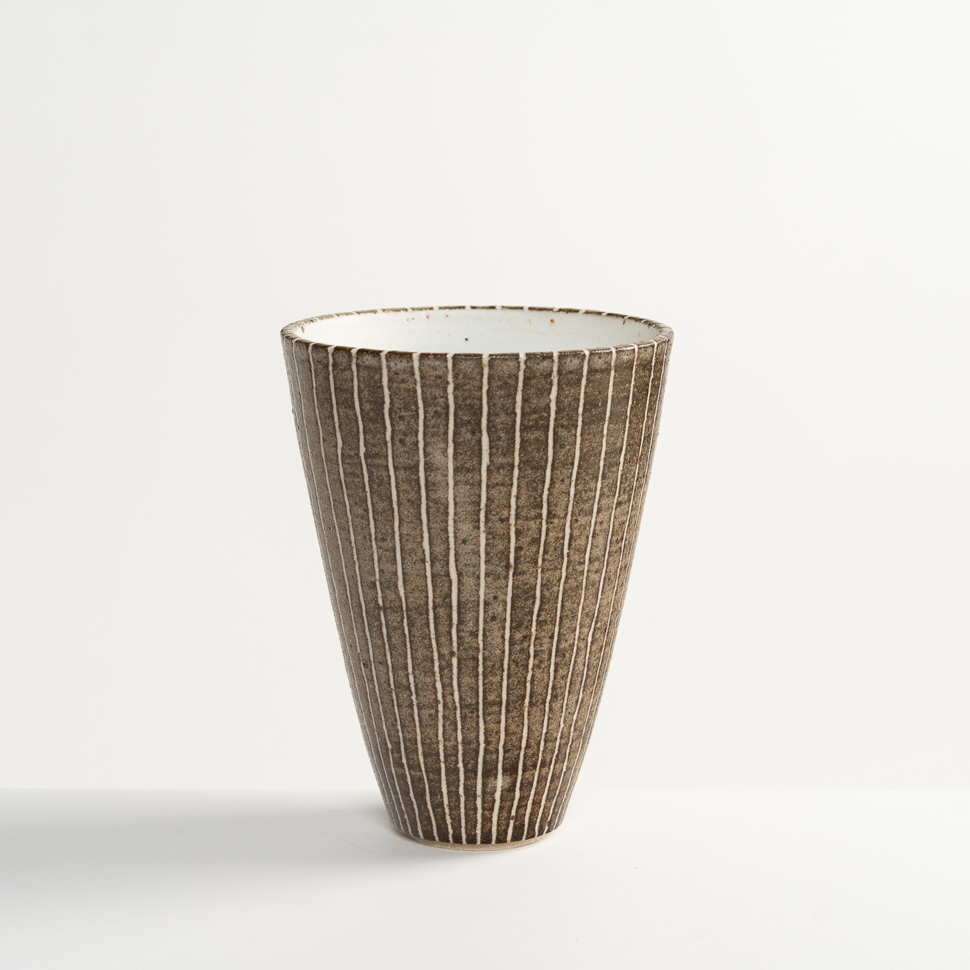 Brown Stripy Conical Vessel AP575Y22