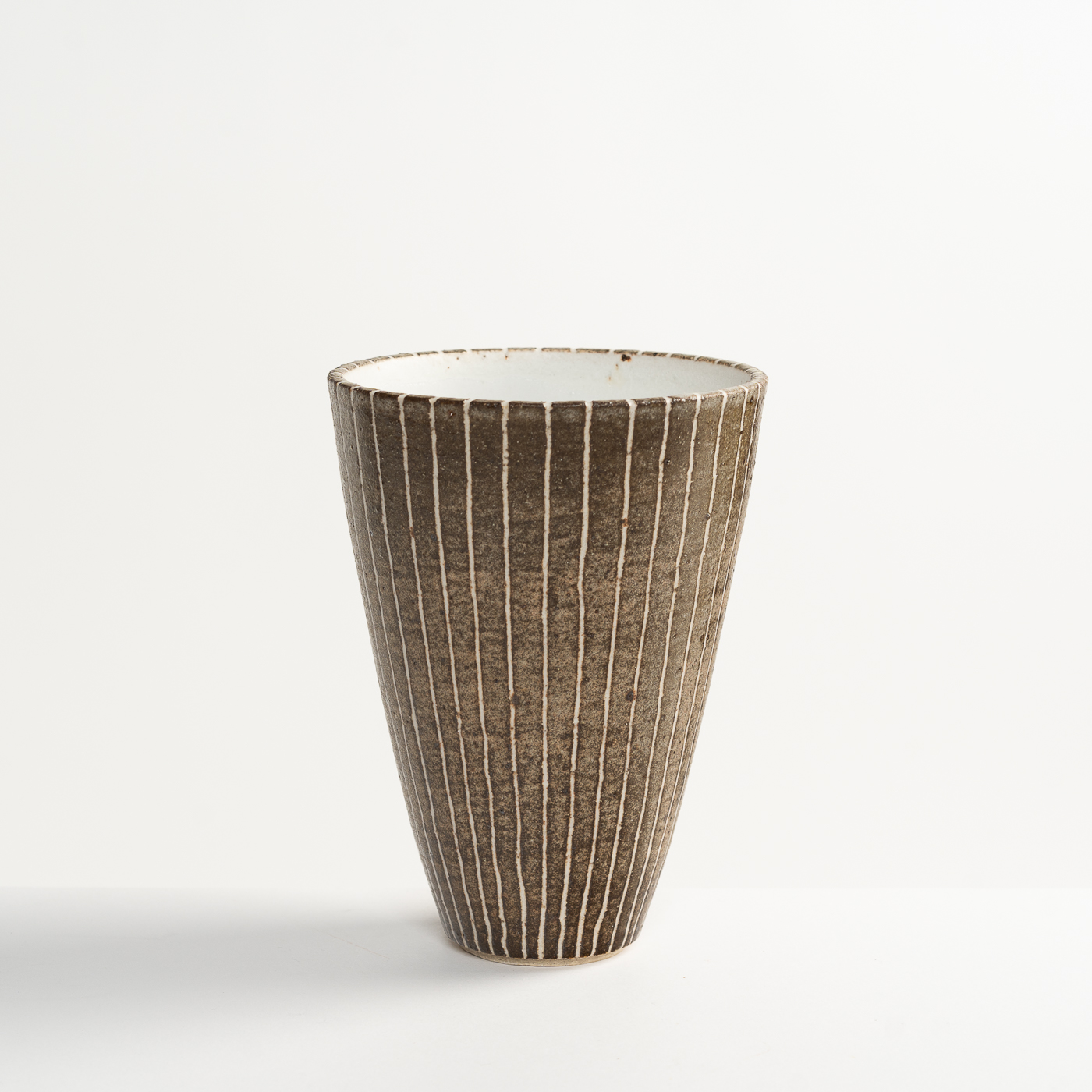 Brown Stripy Conical Vessel AP575Y22