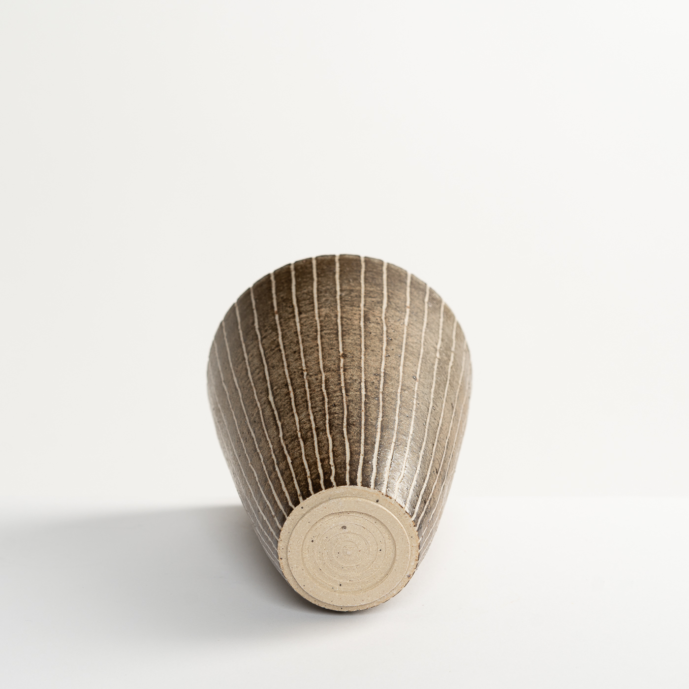 Brown Stripy Conical Vessel AP575Y22