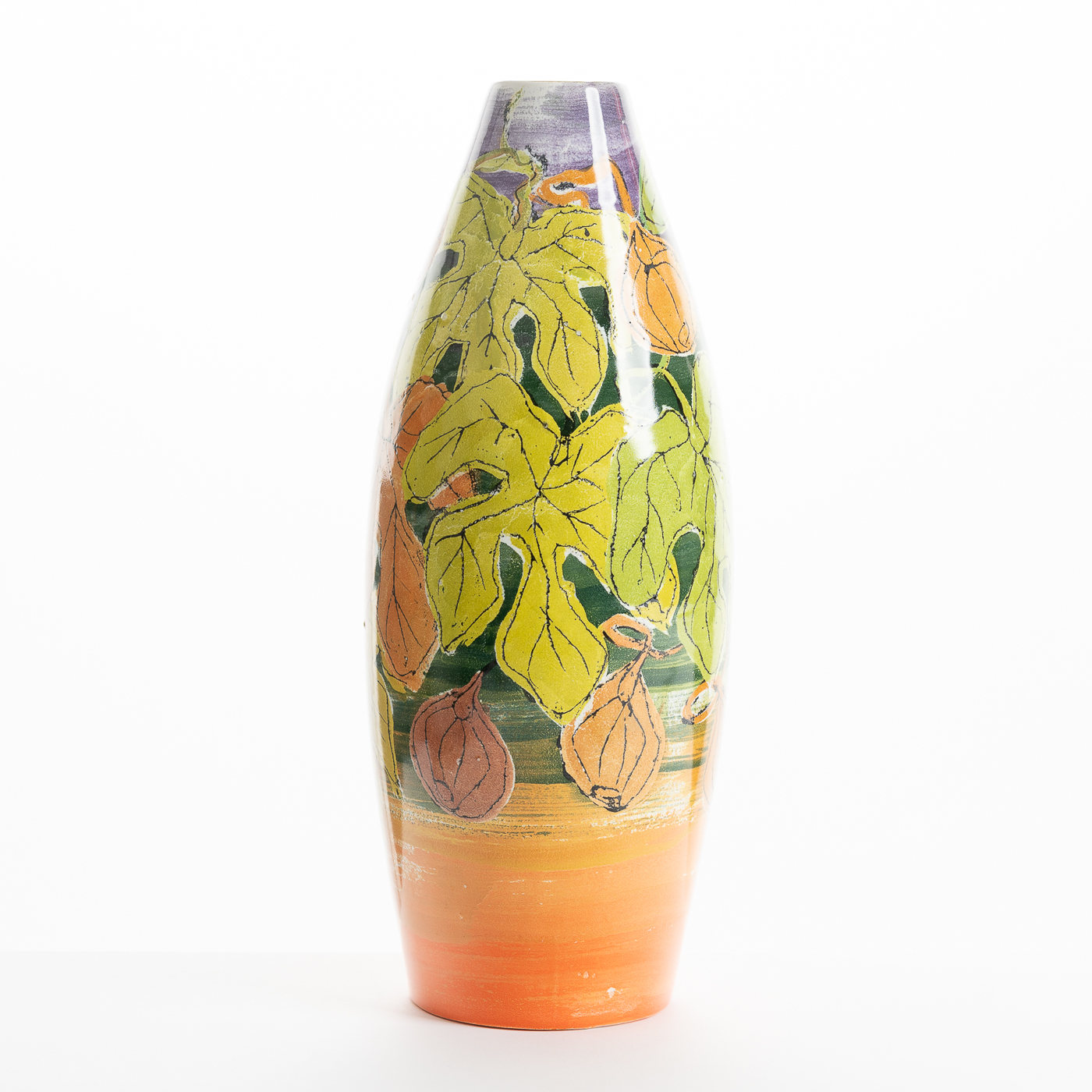 LK256Y531 Spear Vase Fig Leaves