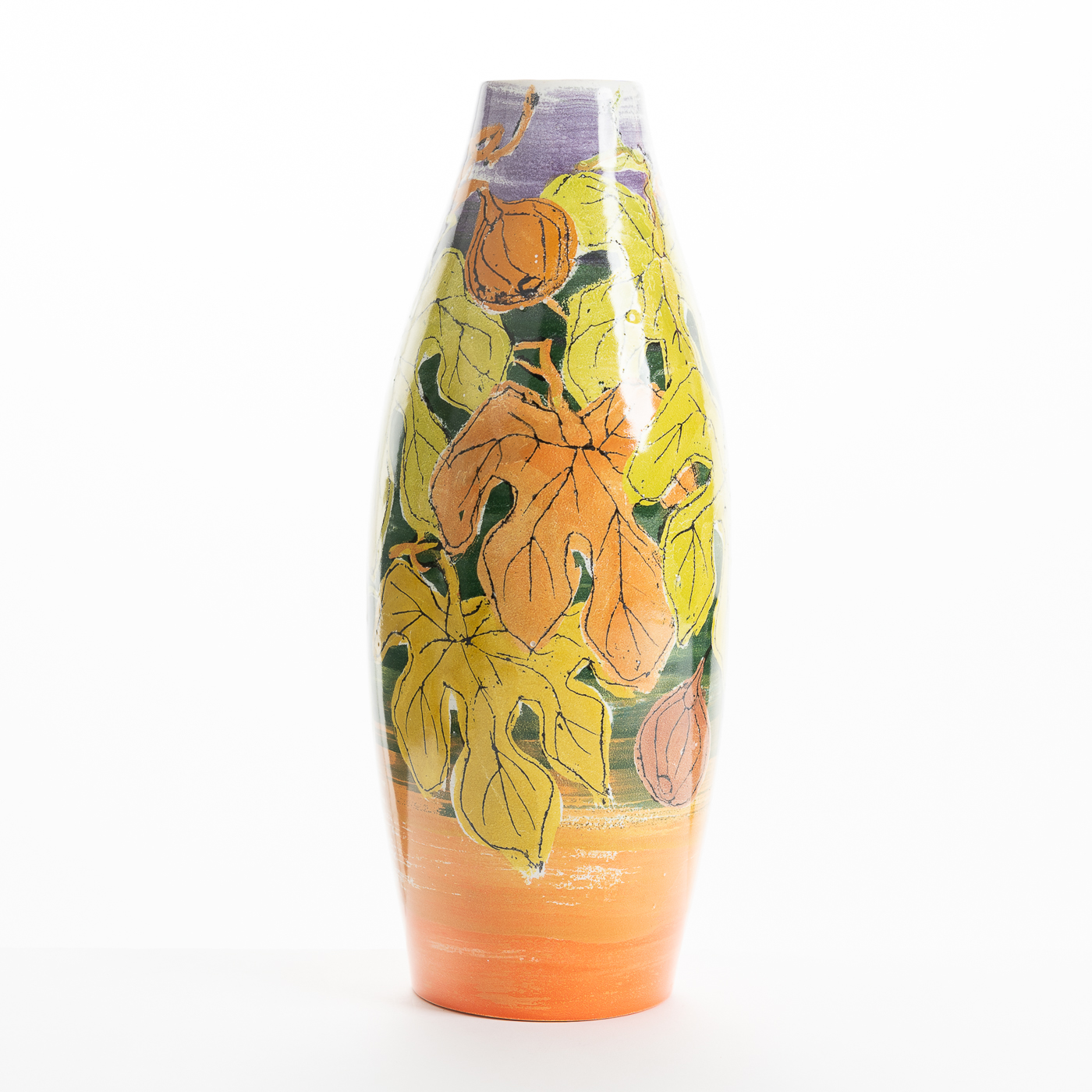 LK256Y531 Spear Vase Fig Leaves