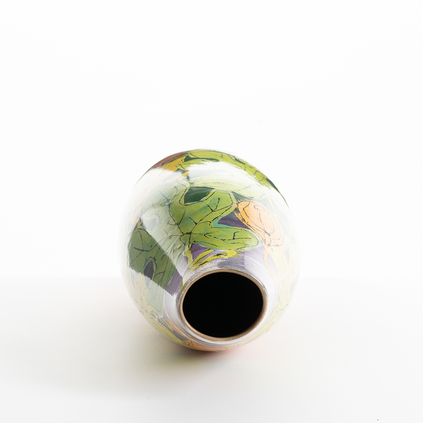 LK256Y531 Spear Vase Fig Leaves