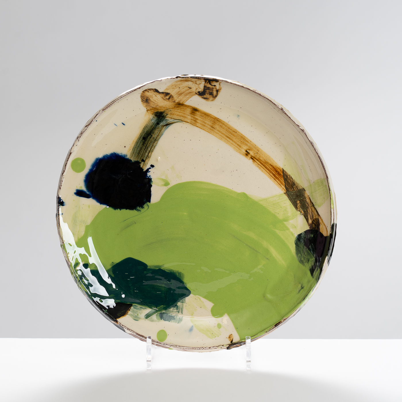 BS355Y292 Platter with Green