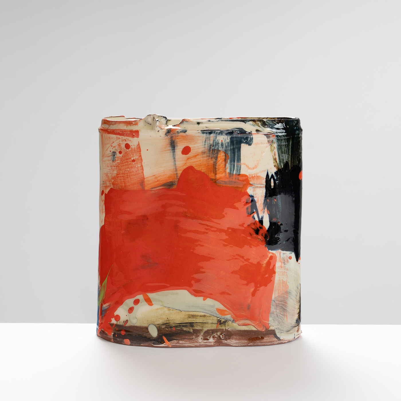 BS355Y294 Medium Vessel with Red