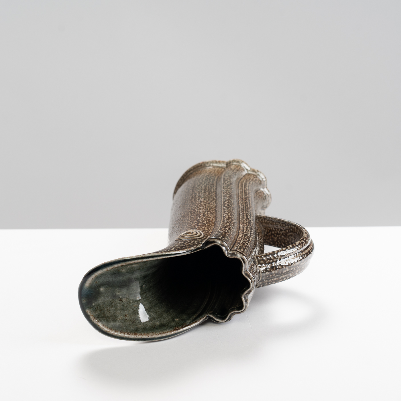 WK30Y616 salt glazed fluted jug