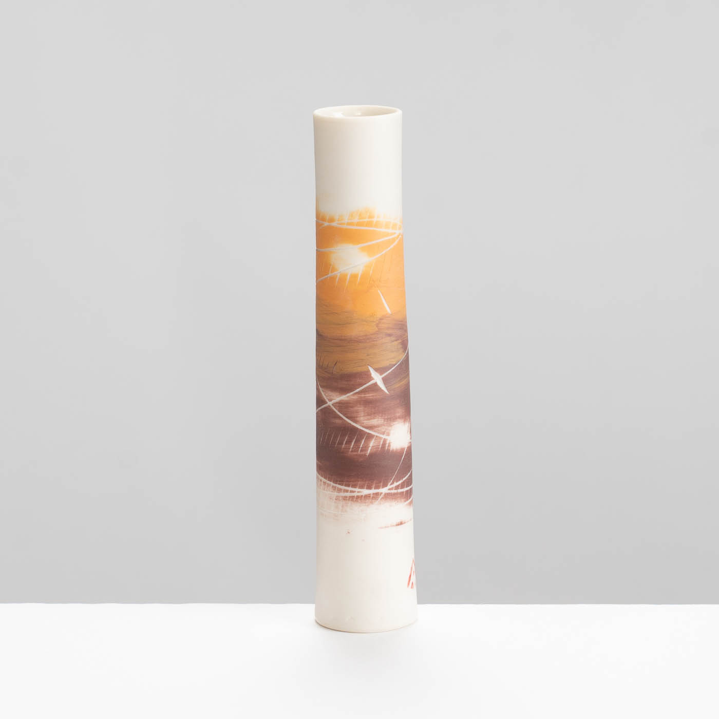 AT488Y481 Single Stem Vase Red and Orange