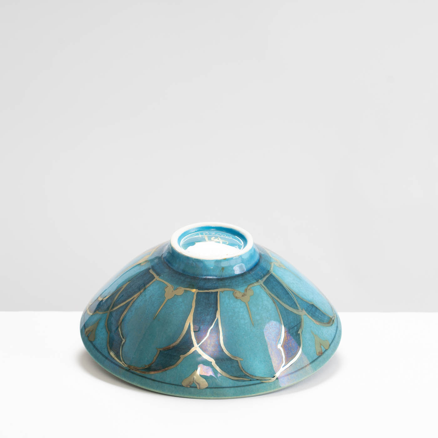 JCJ408Y246 Small Bowl Blue under Turquoise Pattern